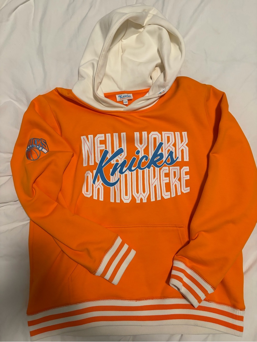 New York Knicks Orange & White Pullover Hoodie